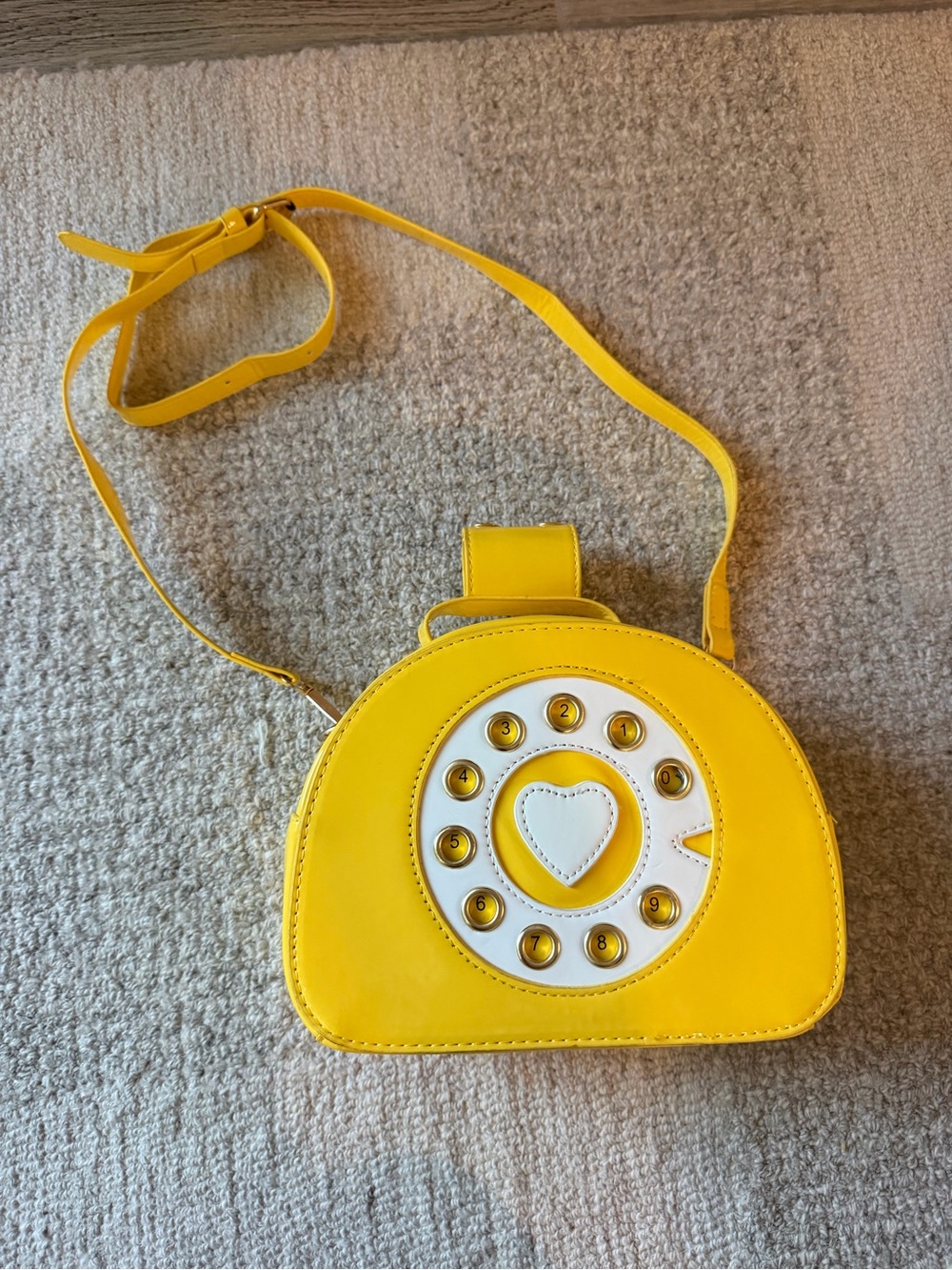 NEW Yellow Heart Dial Crossbody Bag - Women